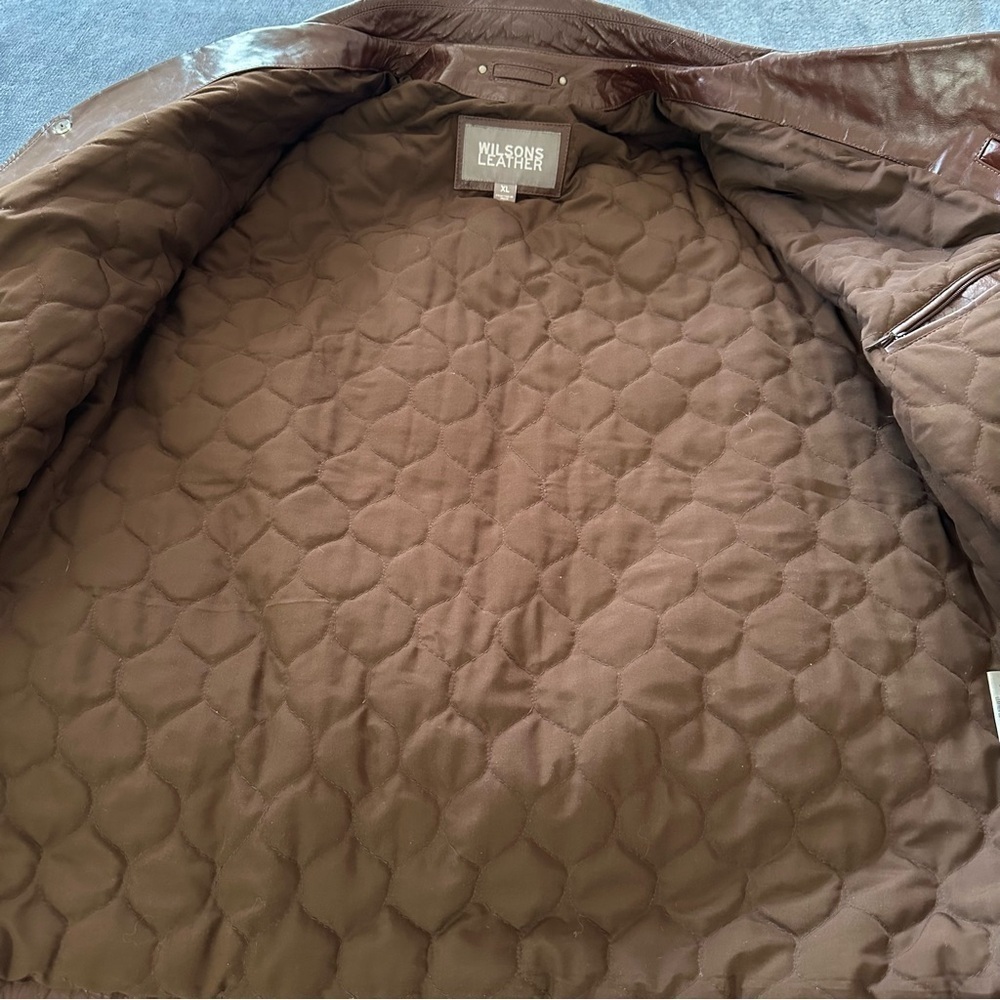 Wilson Vintage Leather Mahogany Brown Long Sleeve Jacket Size XL - Picture 10 of 15